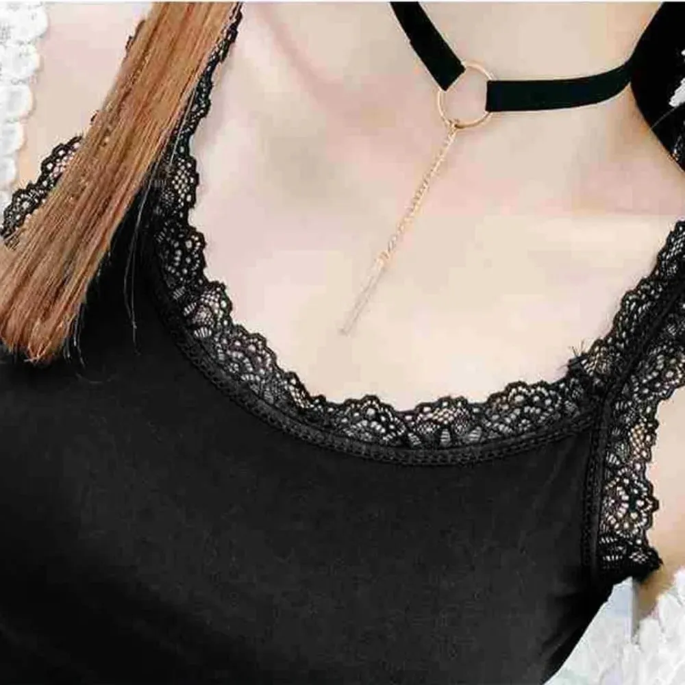 Casual U Neck Summer Tank Tops Sleeveless Slim Fitted Tops With Lace Underwear Cami Top Shirt for Women — image 8