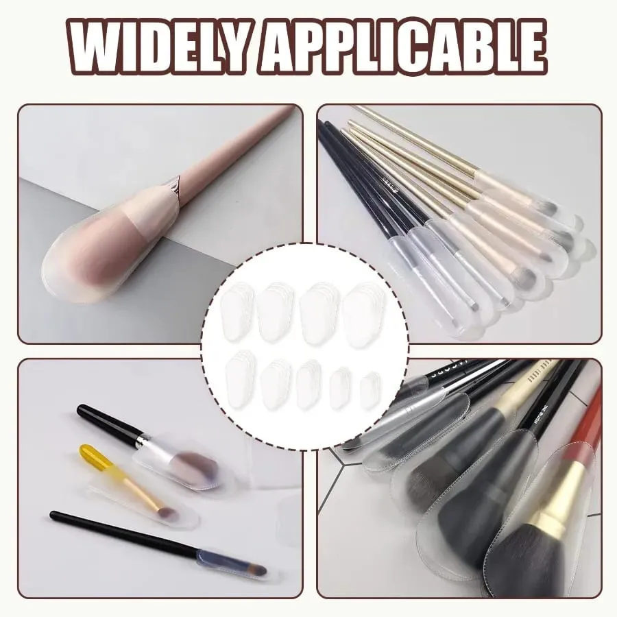 18pcs/set Makeup Brush Dust Cover 9-Size Universal Fit Clear Storage Bag for MakeUp Brushes Waterproof Bristle Protection Cover — image 4