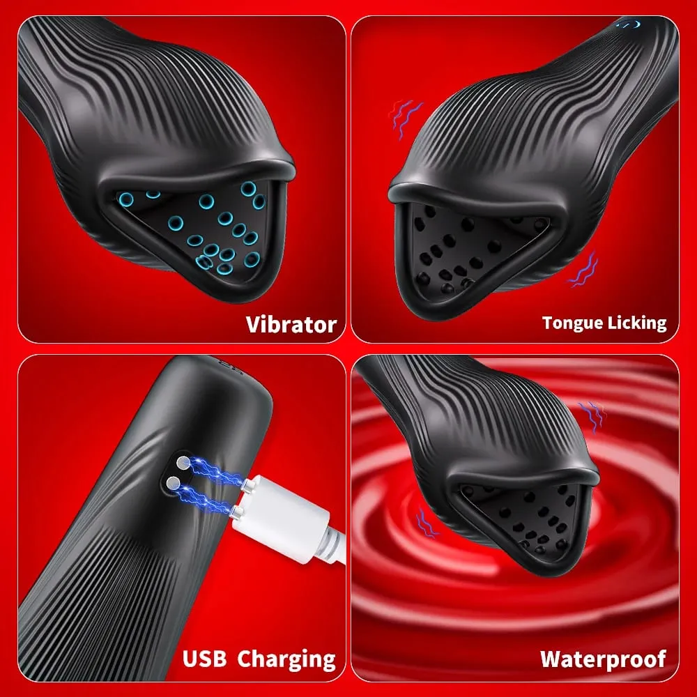 Powerful Vibrating Tongue Licking Vibrator Male Glan Massager Delay Stamina Trainer Oral Sex Climax Masturbation Sex Toy for Men — image 5