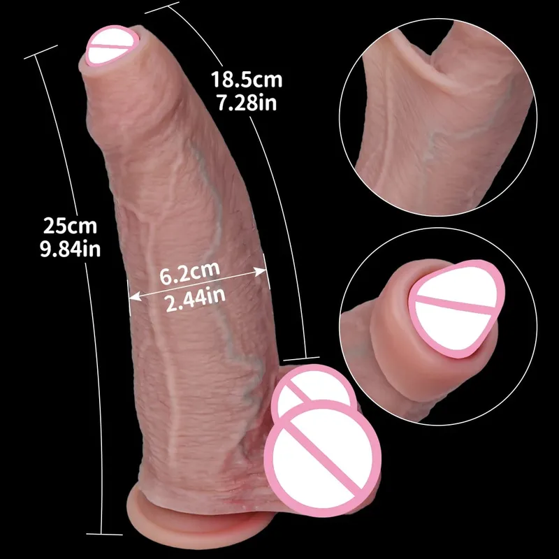 Murah Lembut Ayam Realistis Strapon Besar Dildo Kulit Merasa Penis Kecil Double Silicone Suction Cup Kontol Gay Anal Mainan Seks Pria wanita — image 10