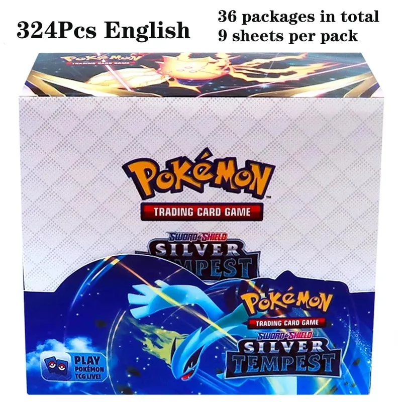 324Pcs Pokemon TCG: Sword & Shield Tempest Bonds Booster Box Trading Card Game Pokemon Card Kids Toys Board Game