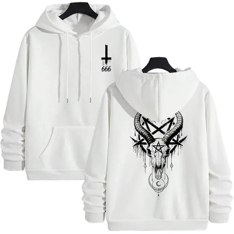 Autumn Winter Male Top Casual Pullover 666 & Inverted Cross Men's Gothic Hoodies Demonic Horror Face Print Sweatshirt Streetwear — image 19