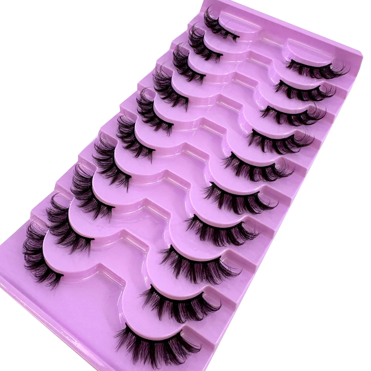 Poloviční řasy 10 párů Poloviční řasy Měkké přírodní řasy pro kočičí oči Makeup Tool Prodlužování umělých řas Fluffy Faux Cils — image 2