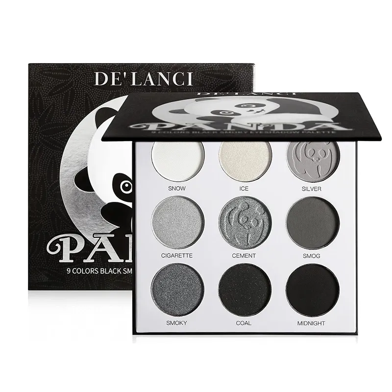 Eyeshadow Palette 9 Colors Grey Black Matte Shimmer Pearly Eye Shadow Goth Punk Smoky Fine Flash Lasting Eye Makeup — image 6