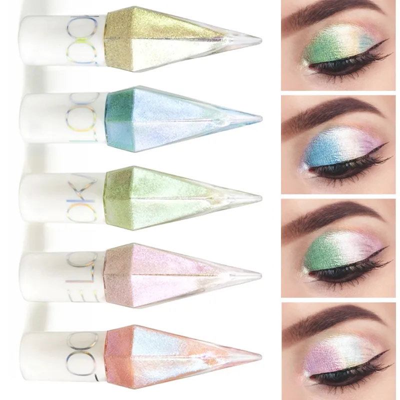 5Color Waterproof Chameleon Liquid Eyeshadow Shiny Long-Lasting Mini Sparkling Eye Shadow Metallic Pink Purple Stage Eyes Makeup