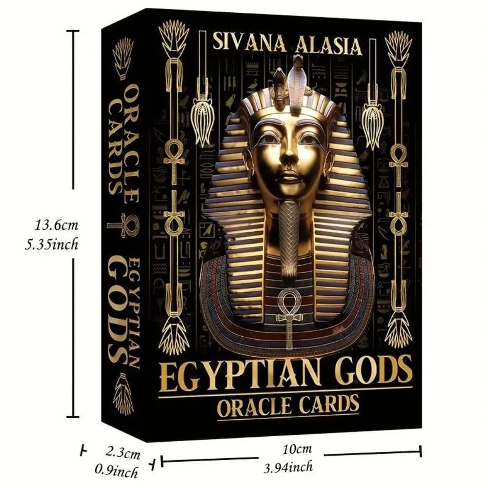 Egyptian Gods Oracle Cards - 12.6*8.9cm Ancient Egypt Divination Deck for Meditation Guidance - Papyrus Art Style — image 2