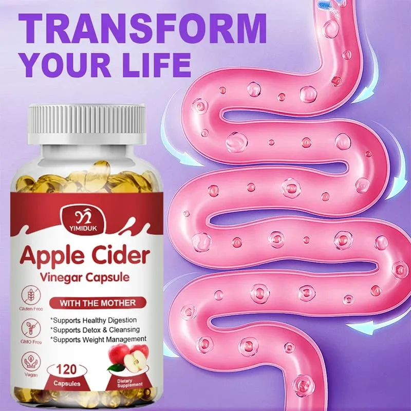 Apple Cider Vinegar Capsules 1600mg Supports Digestion Natural Cleansing Weight Management Immune Health & Metabolic Balance — image 4