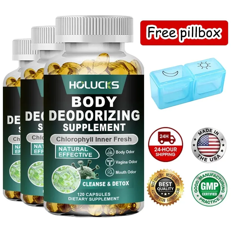 Natural Chlorophyll Capsules Supplement Internal Detox Cleanse Body Deodorant Promote Digestive & Skin Wellness — image 1