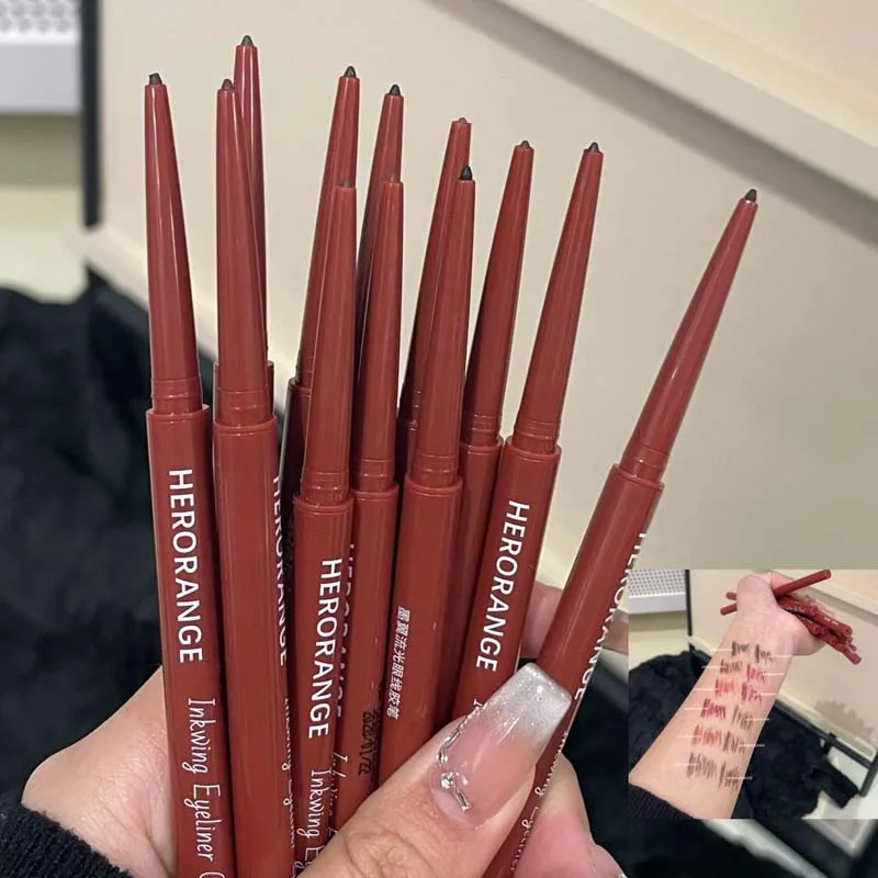 Herorange Glitter Eyeliner Pencil Ultra Fine Tip Smooth Color Enlarge Eyes Daily Light Makeup — image 5