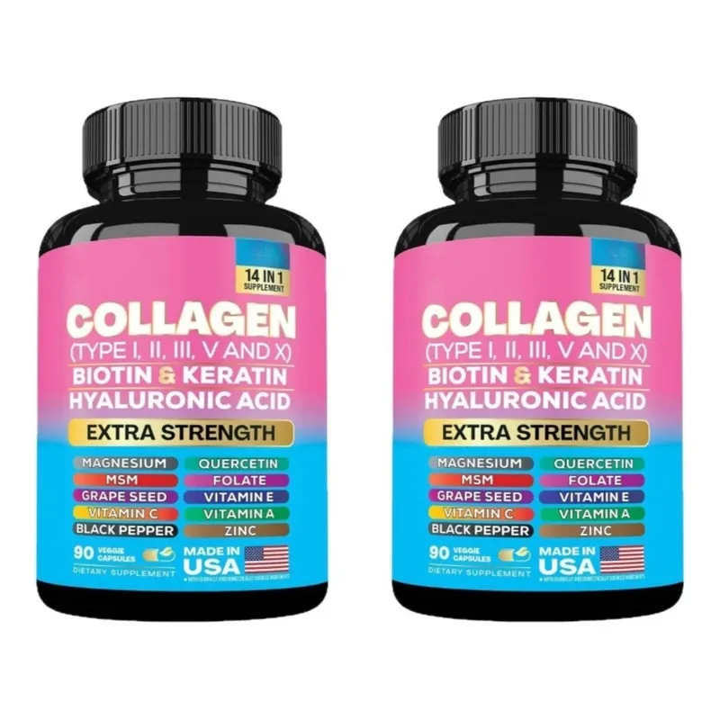 Collagen Biotin Keratin Hyaluronic Acid Capsules Extra Strength with Vitamins A C E and Zinc Skin Health 90 Capsules — image 8