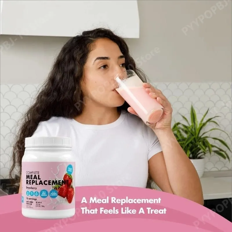 Meal Replacement Milkshake 20G Protein 5G Fiber 21 Vitamins Nutrients Minerals Strawberry Flavor 780g