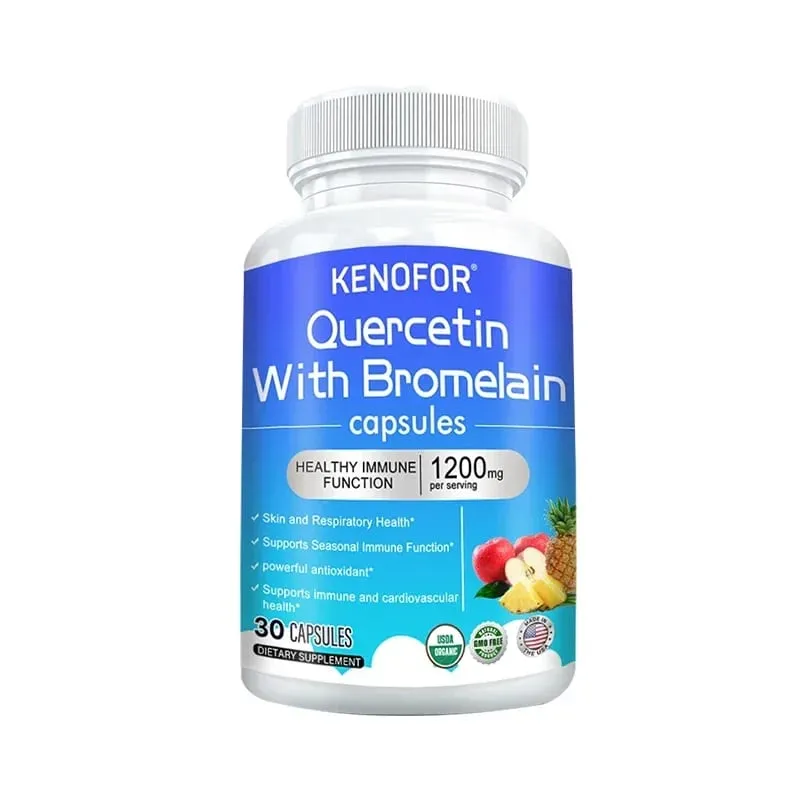 Quercetin + Bromelain Complex Capsules 1200mg - Immune Joint & Digestive Support with Vitamin C & D3 30/60/120 Counts — image 8