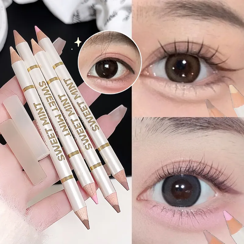 Double-Ended Aegyo Sal Brighten Lying Silkworm Pencil Nude Pink Natural Shadow Under Eye Highlight Makeup Matte Beige Eye Pencil — image 2