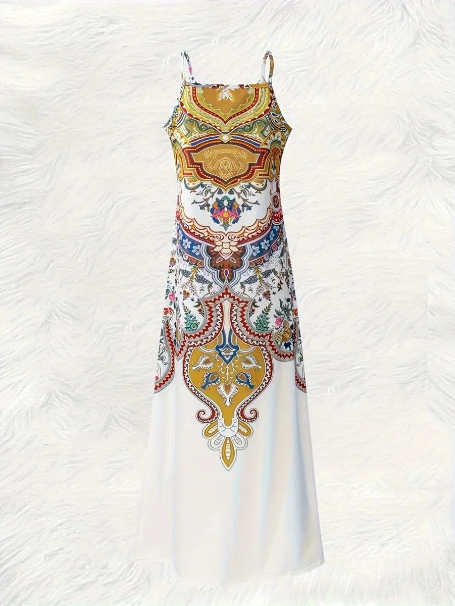 Printed Design Casual Vintage Floral Slip Dress — image 2