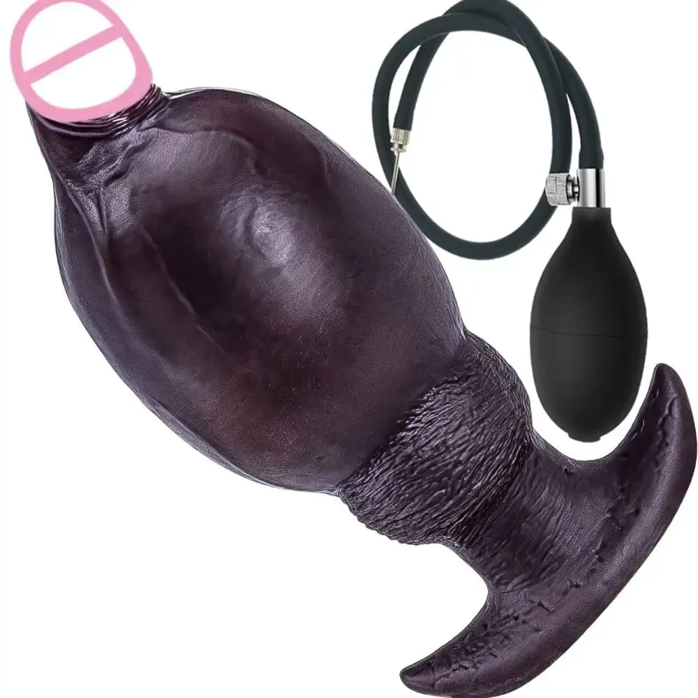 Big Butt Plug Inflatable Anal Plug Penis Wearable Soft Silicone Monster Dildo Knot Trainer Dick for Men Gay Women Adult Sex Toys — image 1