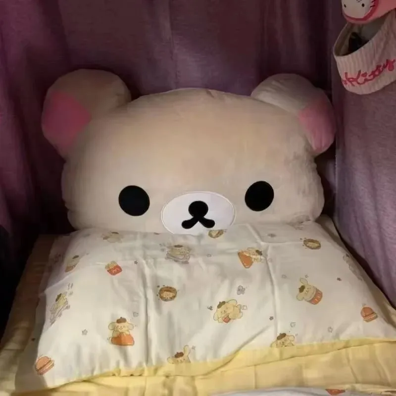 Rilakkuma Bear Plush Pillow Dual Sided Large Soft Bedside Cushion Nap Pillow Dormitory Stuffed Doll Birthday Gifts For Fan — image 6