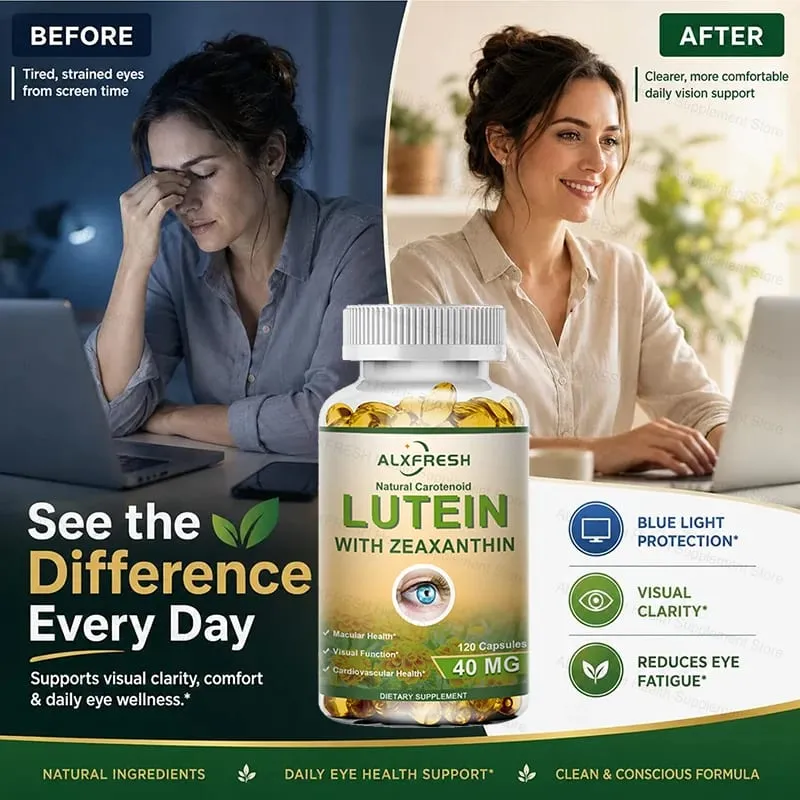 Lutein and Zeaxanthin Eye Supplements for Retina Eye Vision Vitamins Capsules - Student Adults Seniors — image 4