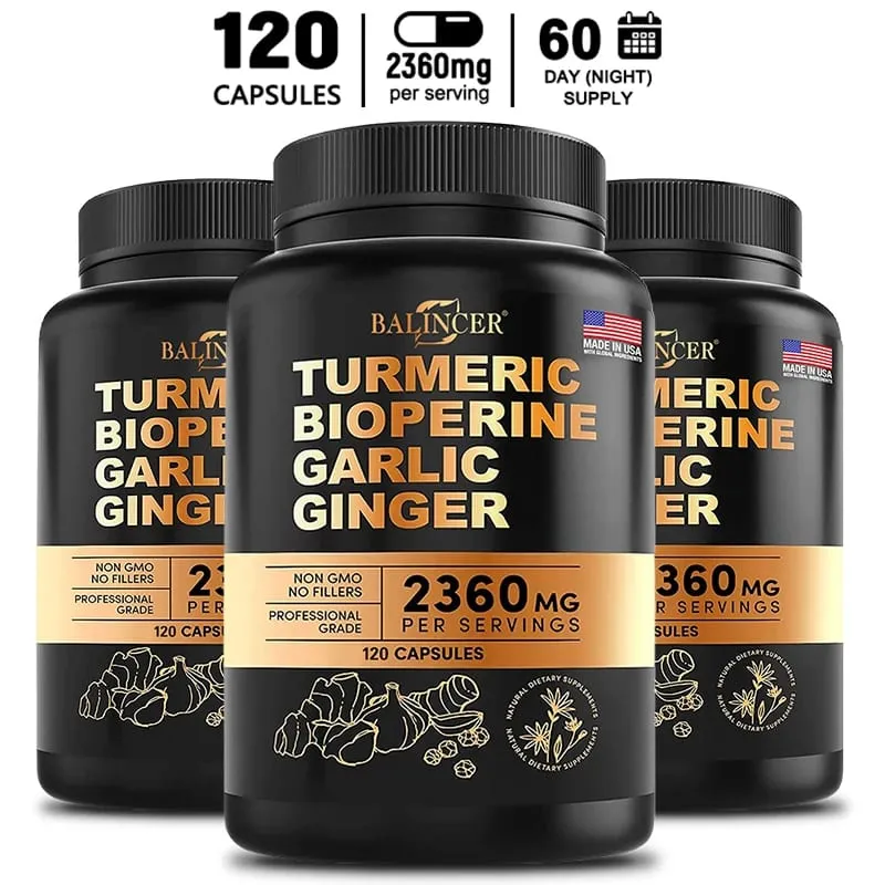 Turmeric Curcumin Capsules - Ginger Garlic & Black Pepper Natural Antioxidant for Joint Mobility Digestive & Immune Wellness — image 11