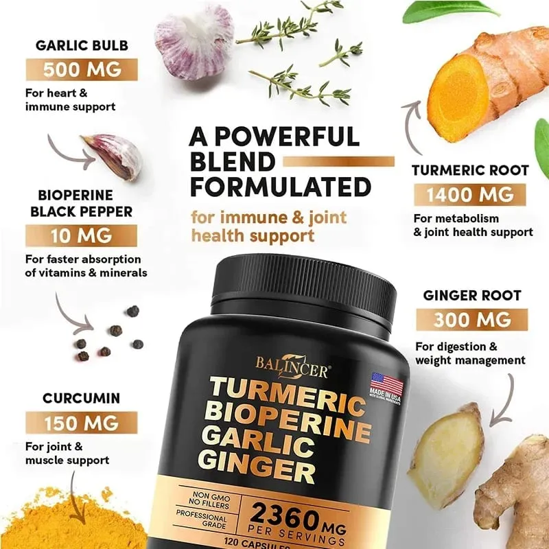 薑黃薑黃素與黑胡椒可實現最佳吸收最佳素食關節支持補充劑 — image 2
