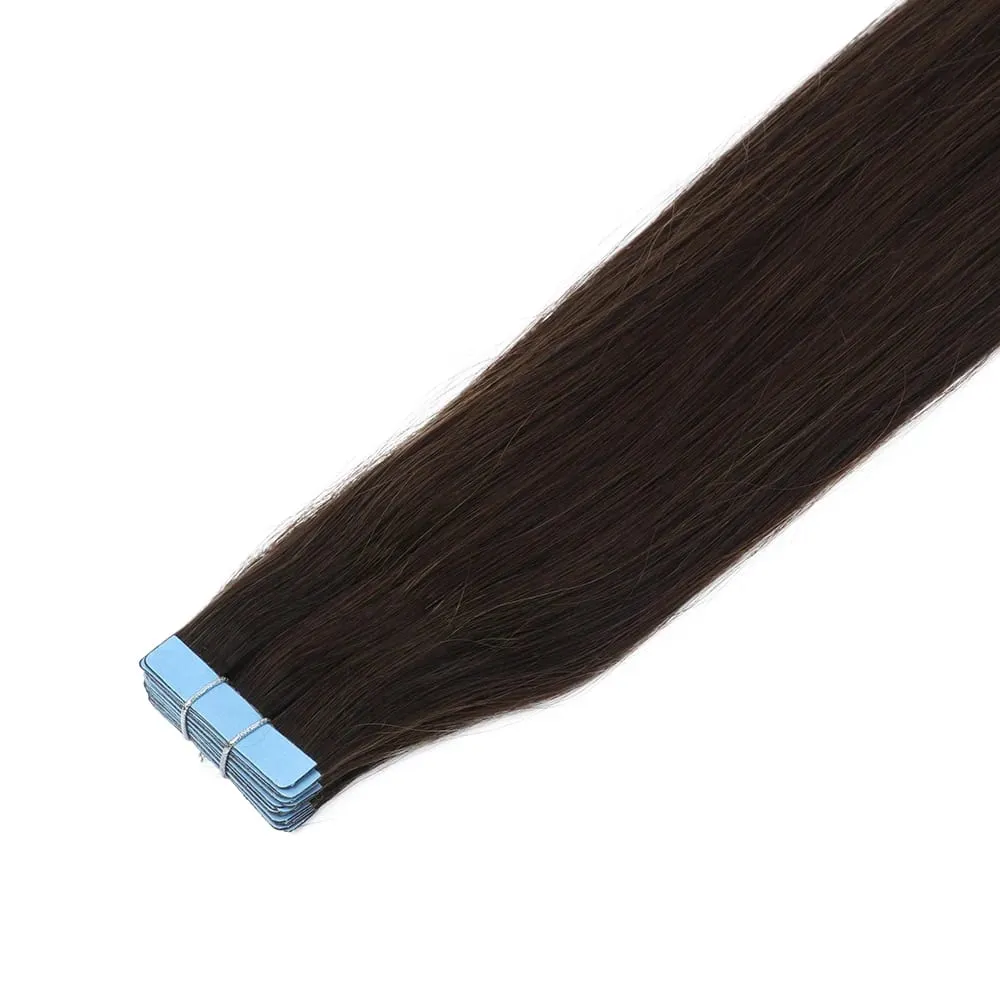 Tape in Hair Extensions Human Hair Invisible PU Tape in Extensions Straight Glue in Extensions Remy Human Hair Extensions 30G