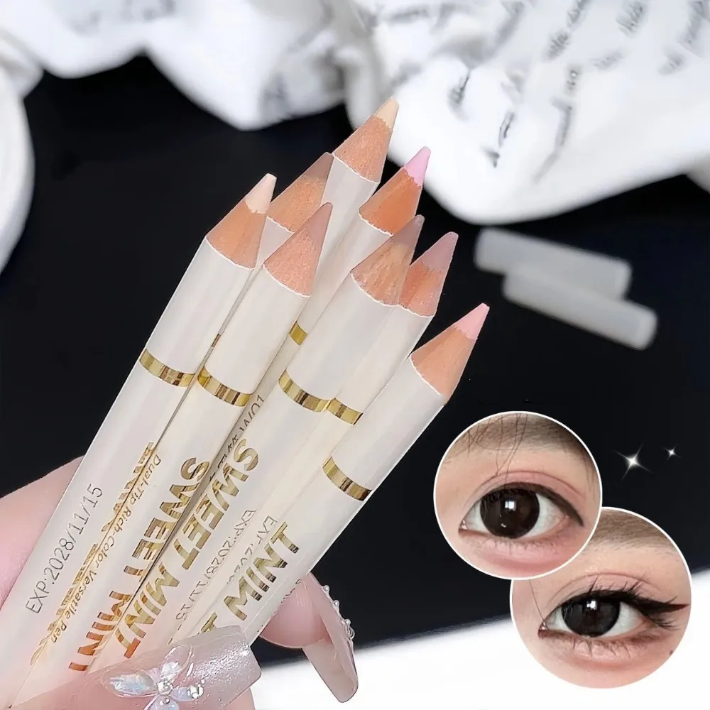 Double-ended Silkworm Eyeliner Shadow Pen 2 in 1 Nude Pink Brightening Highlighter Makeup Pencil Lasting Waterproof Eye Makeup