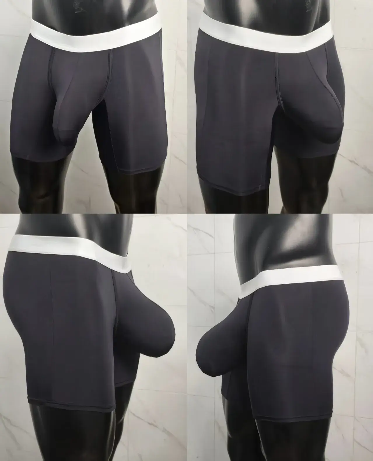 Men Ice Silk Boxer Briefs Deep U Convex Pouch Breathable Cool Quick Dry Sports Running Underwear Anti Chafe Seamless Underpants — image 22