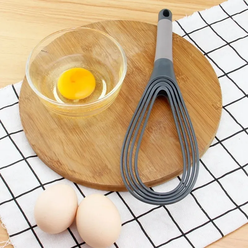 Plastic Dual Use Rotary Egg Beater Foldable Manual Whisk 2 in 1 Multifunctional Kitchen Tool for Beating Eggs and Kneading Dough — image 6