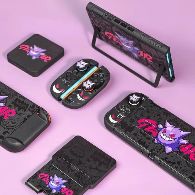 Anime Pokemon Gengar Holder Case For Nitendo Switch 2 Cartoon Removable Handle Holder Protective Cover Grip Cap Game Accessories — image 4