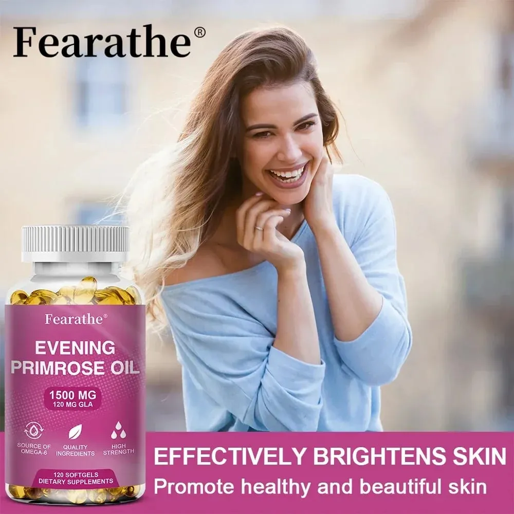 Capsule naturali di olio di enotera Antiossidante per il rafforzamento delle ossa, adatto alle donne per migliorare la salute endocrina — image 4
