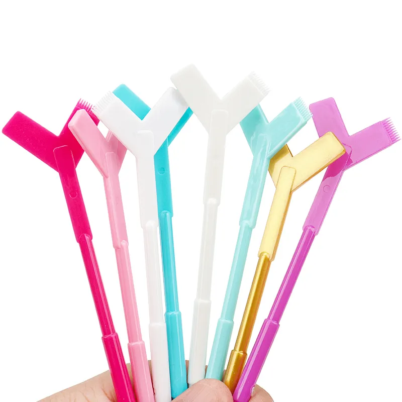 10 ks opakovaně použitelných plastových tyčinek na řasy prodlužování řas Tvar Y Hřeben Lifting Lash Lifting Curler Aplikátor štětce na make-up — image 3