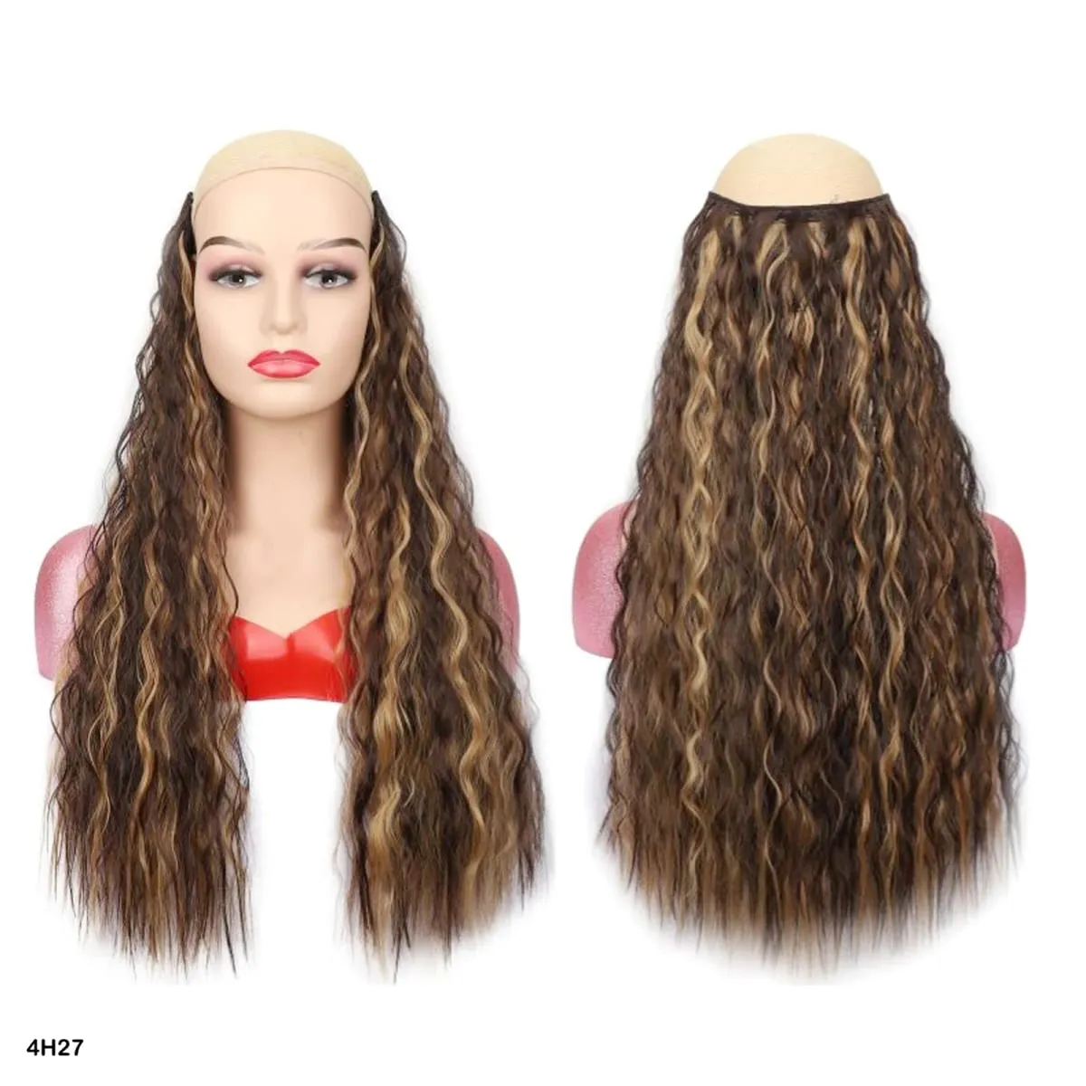 Synthetic Curly Hair Extensions Clip in One Piece 4Clips Deep Wave Long Hairpieces for Women Daily Use Party Hair Accessory — image 10
