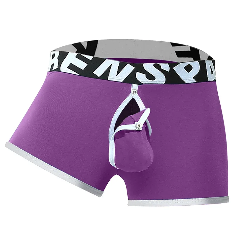 Mens Sexy Boxer Underwear Open Back Underpants Removable U Convex Pouch Panties Middle Waist Knickers — image 18