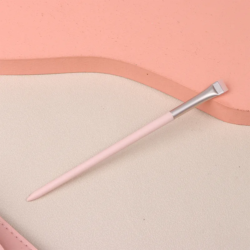 Pincéis profissionais de madeira para sombra, ângulo plano, maquiagem, ferramentas cosméticas, rosa, pincéis de maquiagem, sobrancelha plana, delineador — image 4