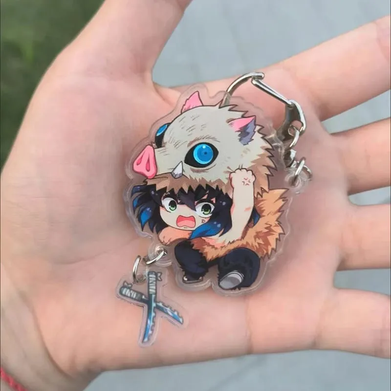 Hot Demon Slayer Tanjiro Kamado Acrylic Keychain Anime Peripherals Cute Cartoons Fashion Jewelry Backpack Pendant Christmas Gift — image 2