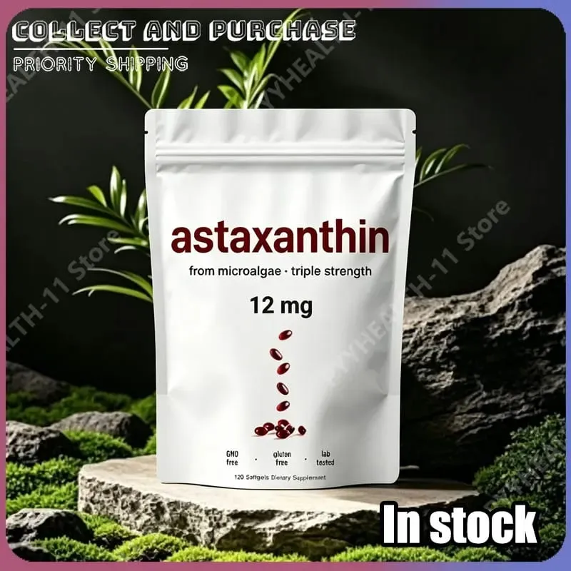 Astaxanthin 12mg Softgels with Oil From Plant-Based Microalgae with Oil Dietary Supplement 120 Pieces — image 1