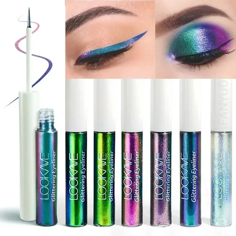 Shiny Chameleon Liquid Eyeliner Metallic Glitter Eyeshadow Multicolor Eye Liner Pearlescent Polarized Aurora Eye Pigment Makeup