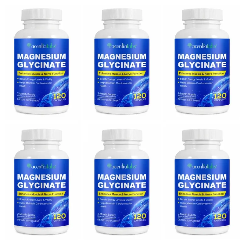 Acentiallabs Magnesium Glycinate 120 Capsules - Pure Organic Vegetarian Supports Bone Health Sleep & Muscle Nerve Support — image 12