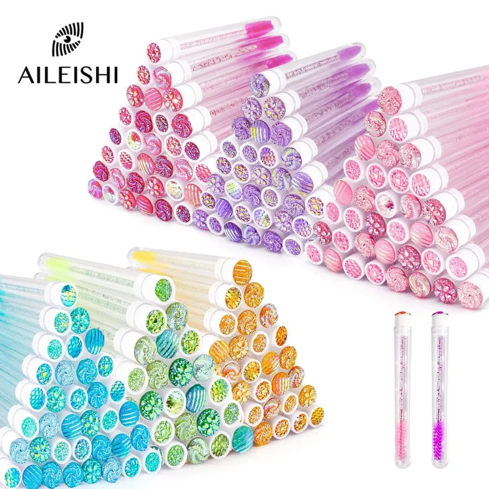 10/50Pcs Disposable Eyelash Brush Reusable Eyelashes Brush Tube Mascara Wands Tubes Dust-proof Lash Spoolies Storage Makeup Tool — image 1