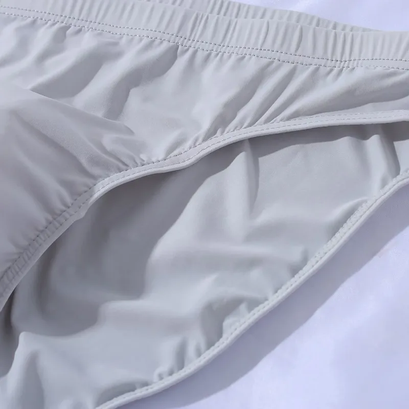 New Big Men's U Convex Underwear Ice Silk Quick Drying Briefs Summer Cool Low Waist Thin Male Underpants Plus Size — image 17