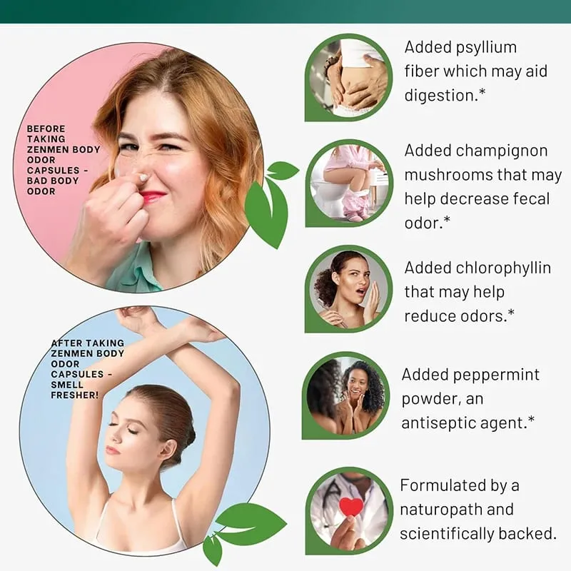 Chlorophyll Capsules Supplement Body Deodorizing Deos & Cleanse Digestion Support for Gut & Skin Health — image 6
