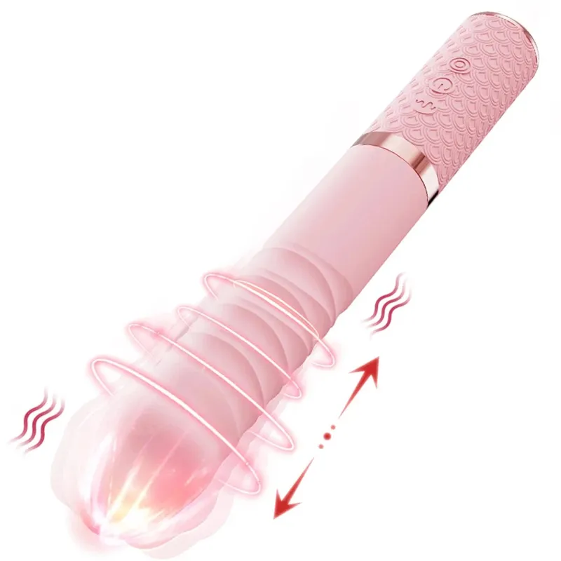 Penggetar Tujahan G Spot Penggetar Kelentit Kalis Air & Boleh Dicas semula Realistik Silikon Dildo Vibrator Rose Mainan Seks untuk Wanita — image 7