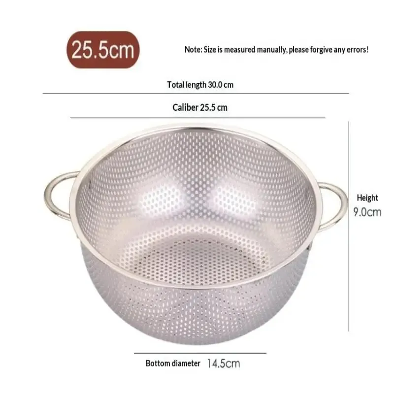 ♥Stainless Steel Kitchen Hole Dense Mesh Sifter Colander Strainer Sieve Baskets for Washing Fruits/Vegetables/Rice — image 13