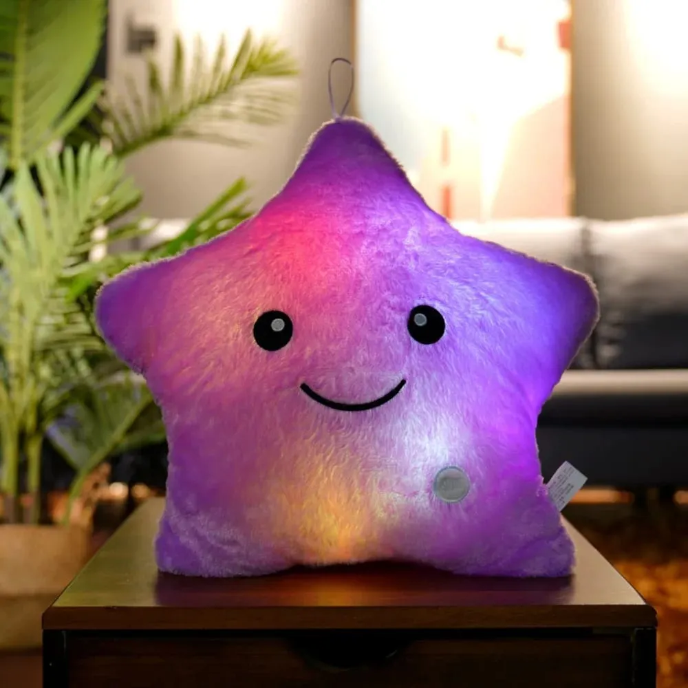 New LED Electronic Star Plush Toy Soft Star LED Star Doll Toy Home Decoration Baby Kid Toys Soft Star Pillow