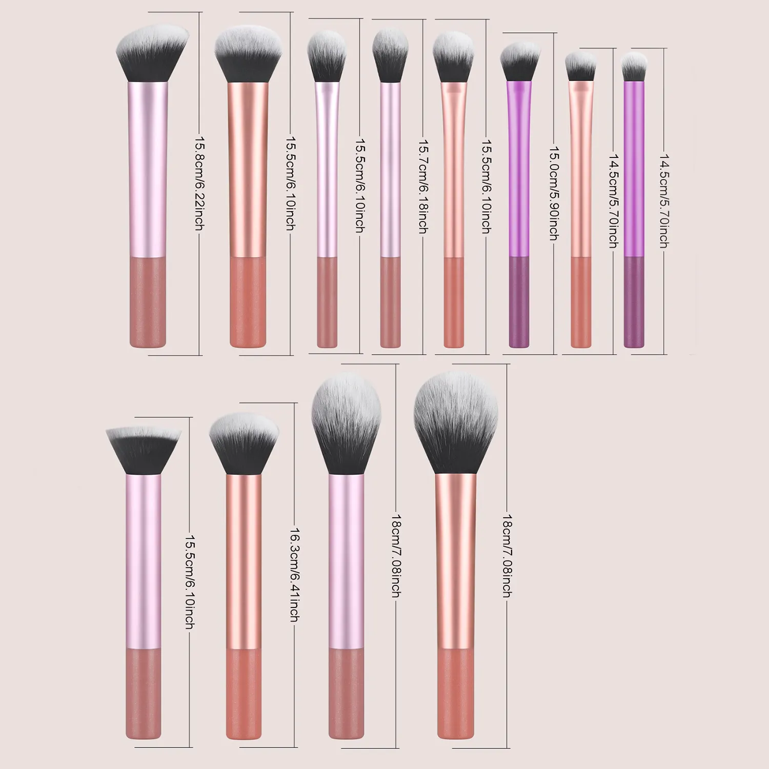 Makeup Brush Sets 12pcs Creative Professional Multifunctional Cosmetic Brushes Para sa Make Up Supply — image 3