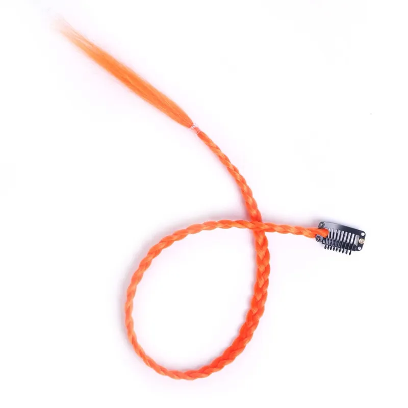 Estensioni clip-in sintetiche da 5 pezzi / lotto per le donne Coda di cavallo Arcobaleno Estensione dei capelli treccia 22 '' Ombre Parrucchino Treccia con clip — image 10