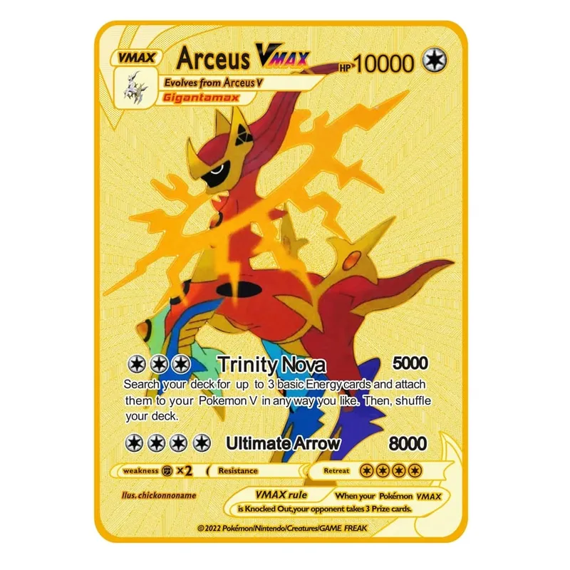 2026 NEW Pokemon Metal Card 10000 Points Arceus Charizard Super Card Golden English Mewtwo Vmax GX EX Anime Collection Card Gift — image 38