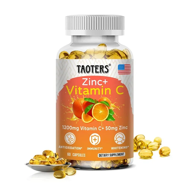 1200 Mg Vitamin C Capsules - with Zinc - Immune System and Collagen Booster Non-GMO and Gluten-Free Vegetarian