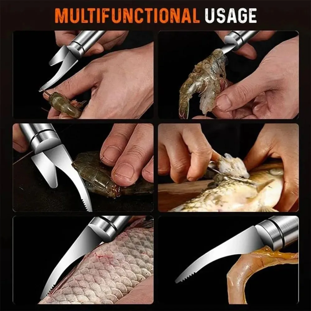 Seafood Tools Multifunctional Fast Shrimp Peeler Stainless Steel Shrimp Line Cutting Scraping Digging Fish Scales Knife Kitchen — image 6