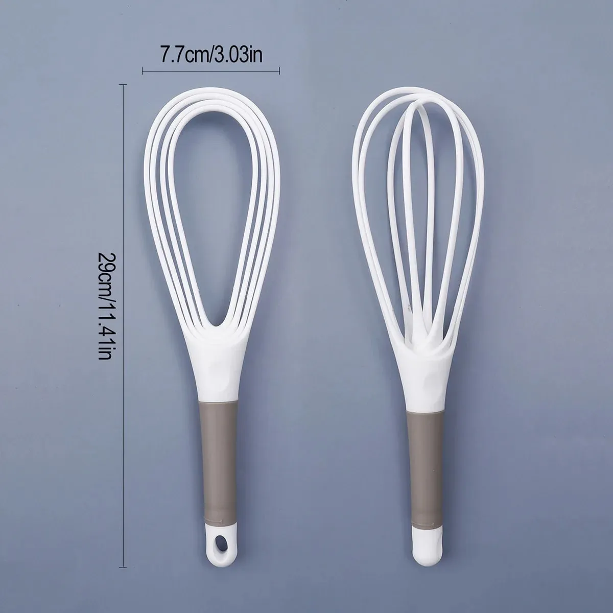 Plastic Dual Use Rotary Egg Beater Foldable Manual Whisk 2 in 1 Multifunctional Kitchen Tool for Beating Eggs and Kneading Dough — image 12