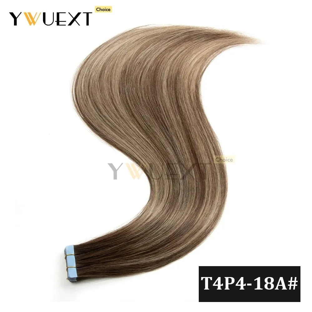 20pcs/Pack Gradient Colors Tape in Human Hair Extensions Add Volume And Length for Women 30g 16-20 inches Salon Quality YWUEXT — image 11